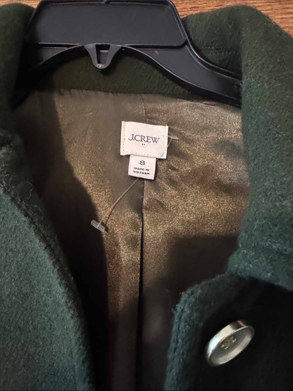 J. Crew Factory - Olive Green Wool Blend Lady Coat - Picture 6 of 7